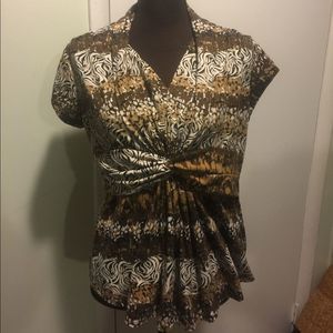 Top Flutter Sleeves Knotted Front